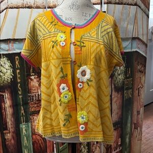 Gudrun Sjoden “Occitane” Embroidered Cardigan, Multi, Size Medium
